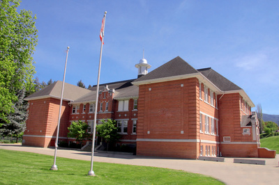 Armstrong Elementary School, a beautiful brick heritage building in Armstrong, BC.