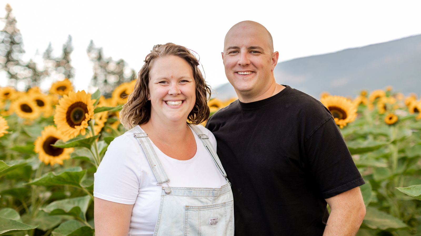 Alexis and Marc at the Bloom sunflower festival in Armstrong, BC