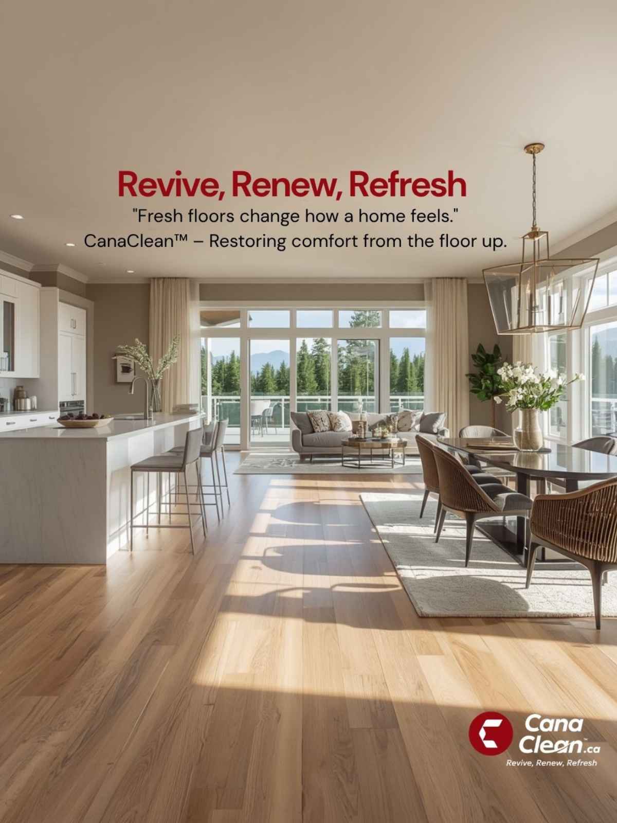 CanaClean lifestyle brand image showing a bright clean home interior