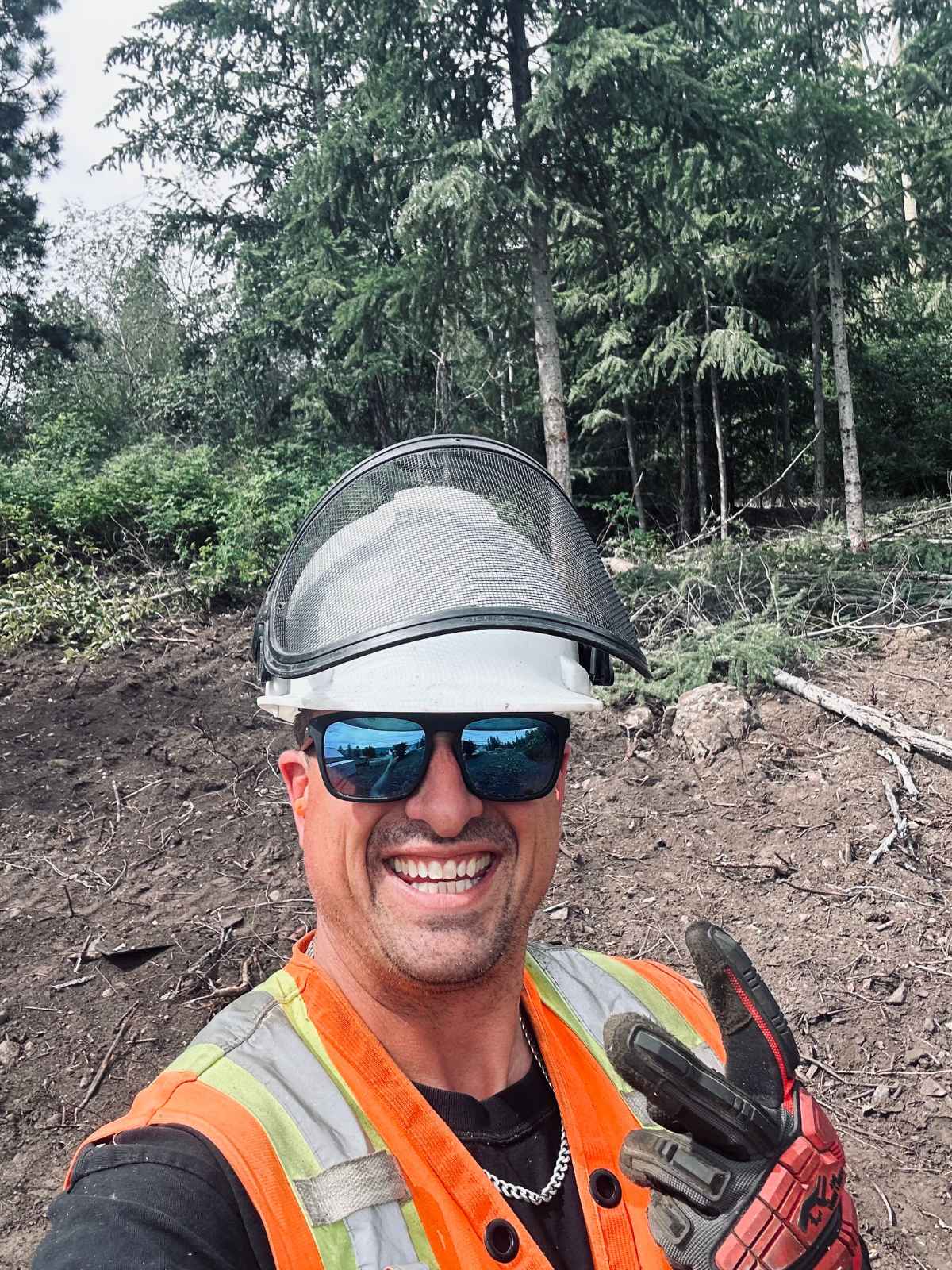 Nathan Gadbois of Peech Valley Fire Safety on a fire mitigation work site