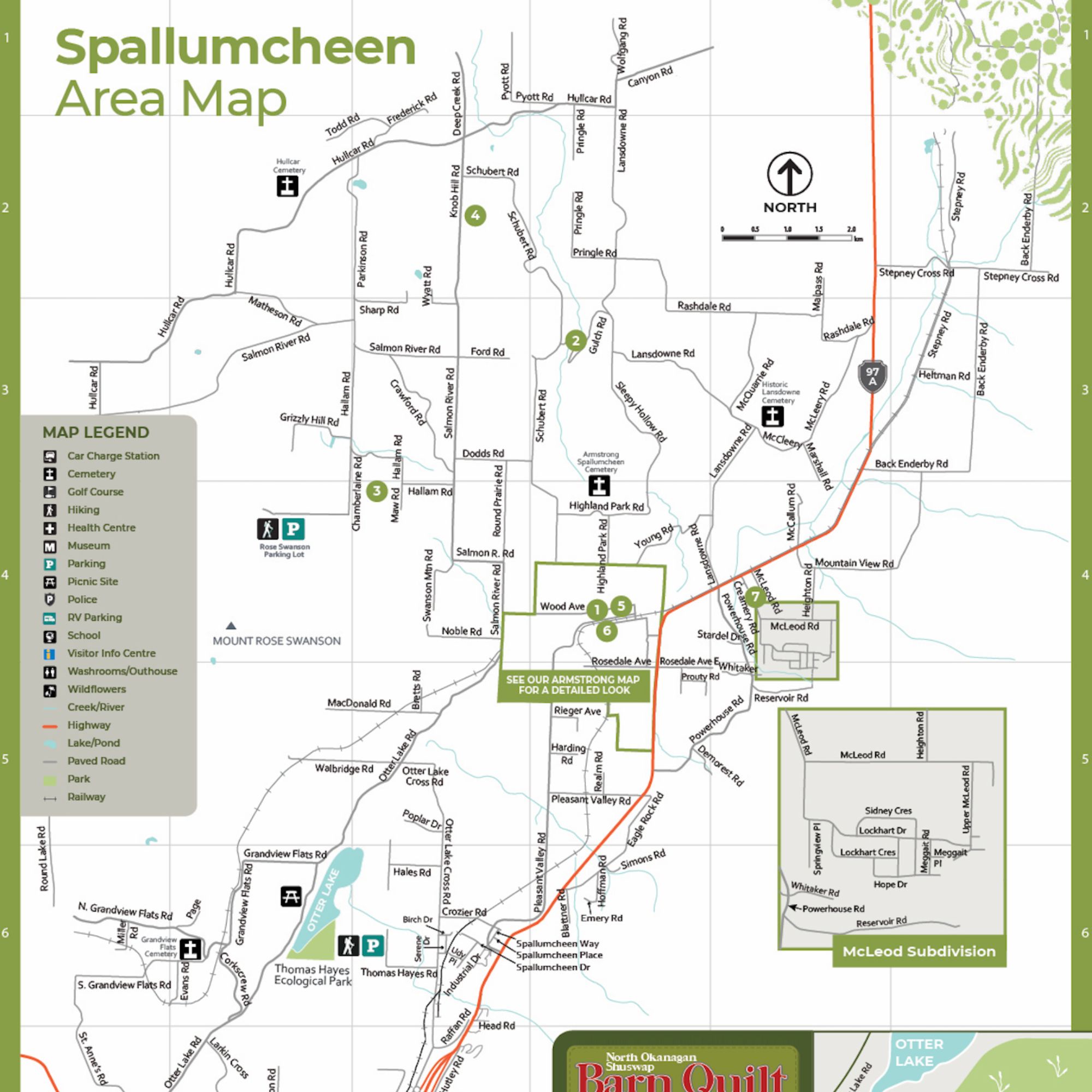 Preview of the 2026 Spallumcheen BC visitor map
